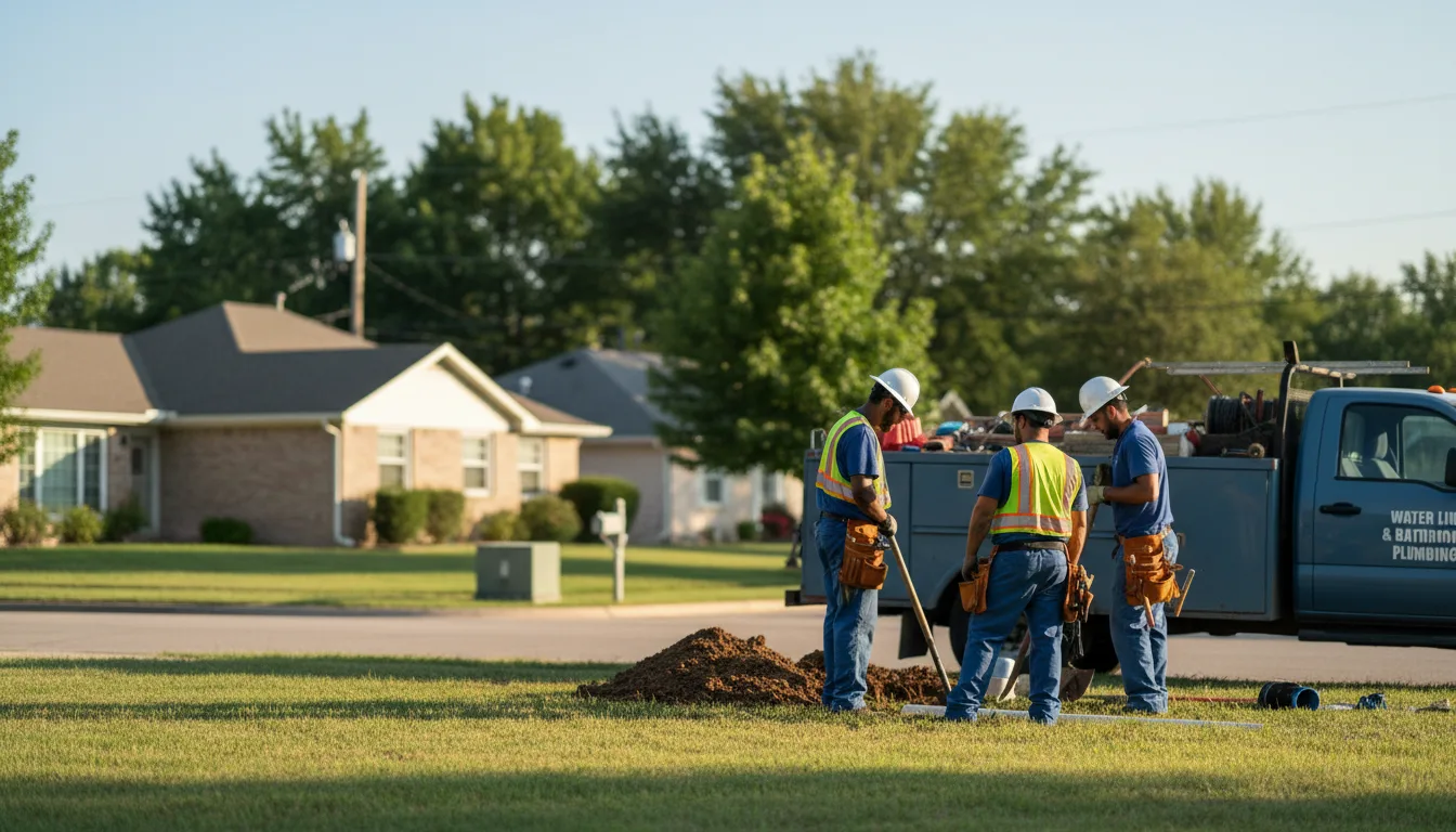 Residential water line and bathroom plumbing service in Enola, PA